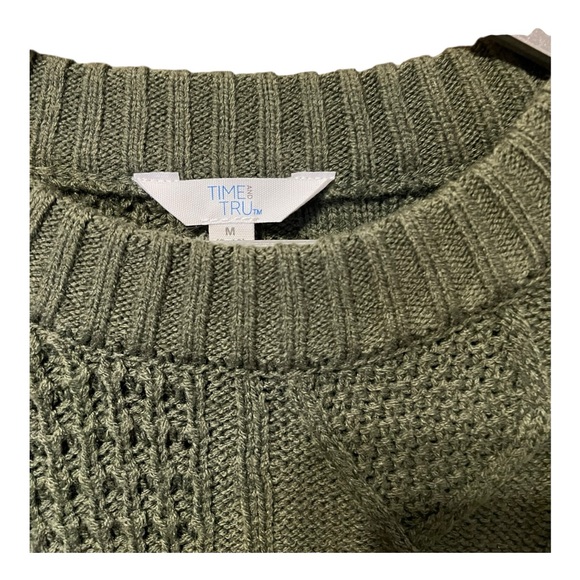 Time & Tru Textured Patchwork Knit Sweater – Size Medium - Picture 3 of 4